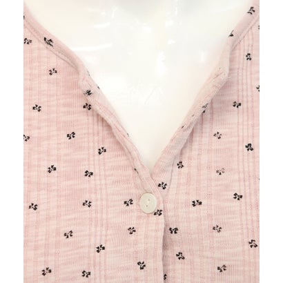 【ネット限定】ルームウェア セットアップ リブ カーディガン カップ付き ロングパンツ セット （ピンク×リボン柄）｜詳細画像