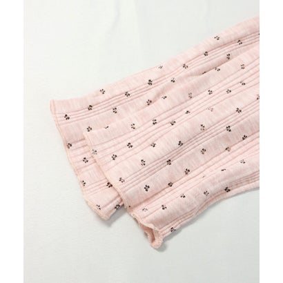 【ネット限定】ルームウェア セットアップ リブ カーディガン カップ付き ロングパンツ セット （ピンク×リボン柄）｜詳細画像