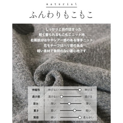 視線を奪う華レース 大人ロマンティックニット （グレー）｜詳細画像