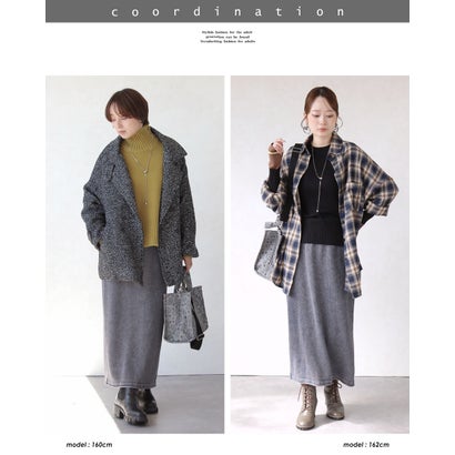 リラクシーで上品。大人の洗練ニットスカート （グレー）｜詳細画像