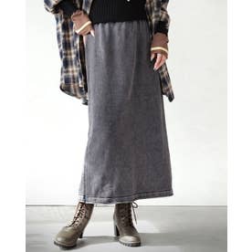 リラクシーで上品。大人の洗練ニットスカート （グレー）
