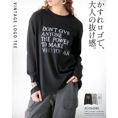 オトナ OTONA Tシャツ かすれロゴで、大人の抜け感。ヴィンテージロゴT （ブラック）｜詳細画像