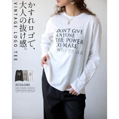 オトナ OTONA Tシャツ かすれロゴで、大人の抜け感。ヴィンテージロゴT  （ホワイト）｜詳細画像