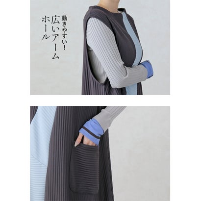 オトナ OTONA 重ねるだけで即サマになるアシンメトリー配色のリブジャンパースカート （グレー）｜詳細画像