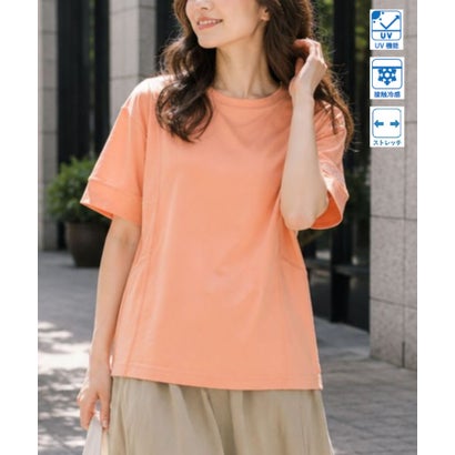 UVカラーステッチアクティブTシャツ （アプリコット）｜詳細画像