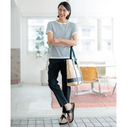 23区 S 【洗える】リネンレーヨンストレッチ テーパードパンツ （[WEB限定]ブルー系）｜詳細画像