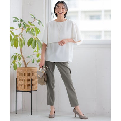 23区 S 【洗える】リネンレーヨンストレッチ テーパードパンツ （[WEB限定]ブルー系）｜詳細画像