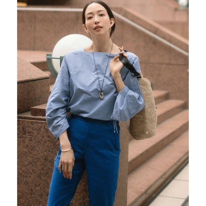23区 S 【洗える】リネンレーヨンストレッチ テーパードパンツ （[WEB限定]ブルー系）｜詳細画像