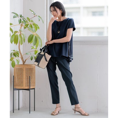 23区 S 【洗える】リネンレーヨンストレッチ テーパードパンツ （[WEB限定]ブルー系）｜詳細画像