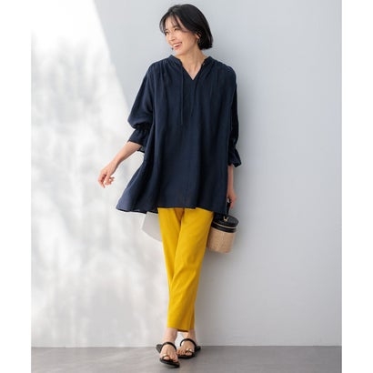 23区 S 【洗える】リネンレーヨンストレッチ テーパードパンツ （[WEB限定]ブルー系）｜詳細画像