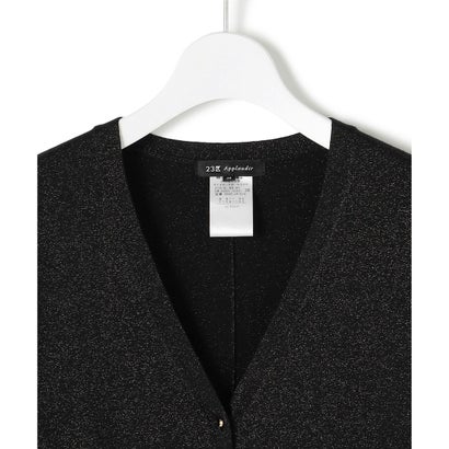 【APPLAUDIR】コンパクト ドルマンスリーブ ラメカーディガン （ブラック）｜詳細画像