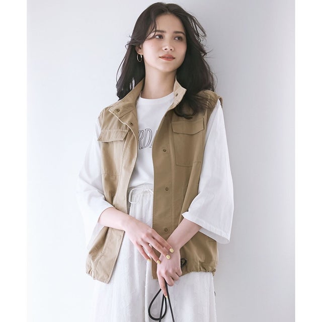 【SLOW/一部店舗限定】MVSコットン フレア袖 ロゴTシャツ （ホワイト系）