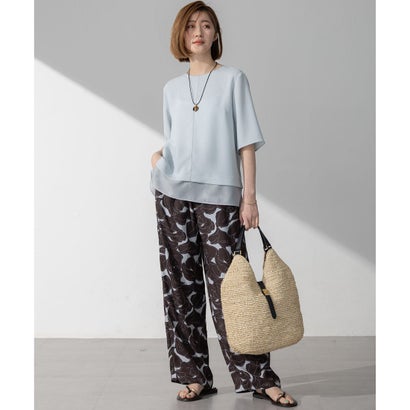 23区 S 【VERY・Oggi掲載】ストレッチジョーゼット シアーコンビ カットソー （ネイビー系）｜詳細画像