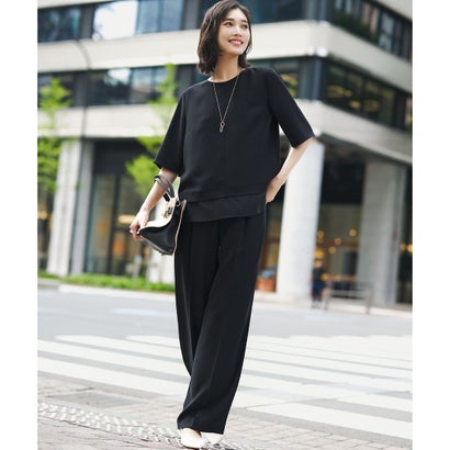 23区 S 【VERY・Oggi掲載】ストレッチジョーゼット シアーコンビ カットソー （ネイビー系）｜詳細画像