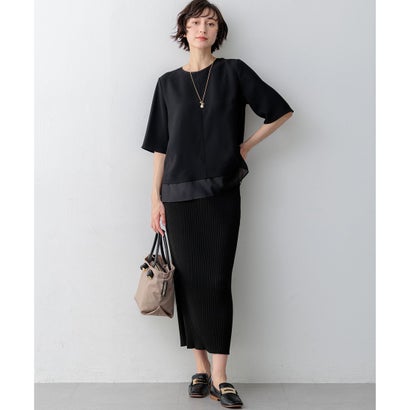 23区 S 【VERY・Oggi掲載】ストレッチジョーゼット シアーコンビ カットソー （ネイビー系）｜詳細画像