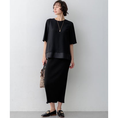 23区 S 【VERY・Oggi掲載】ストレッチジョーゼット シアーコンビ カットソー （ネイビー系）｜詳細画像