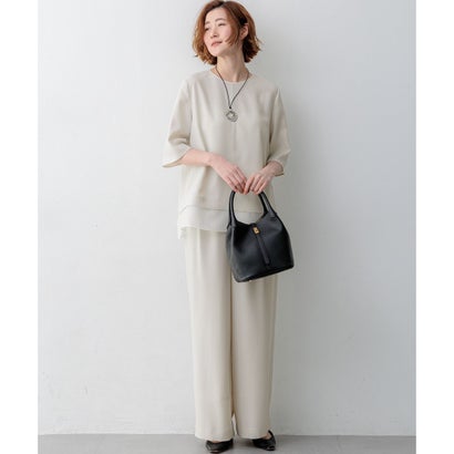 23区 S 【VERY・Oggi掲載】ストレッチジョーゼット シアーコンビ カットソー （ネイビー系）｜詳細画像