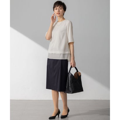 23区 S 【VERY・Oggi掲載】ストレッチジョーゼット シアーコンビ カットソー （ネイビー系）｜詳細画像