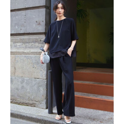 23区 S 【VERY・Oggi掲載】ストレッチジョーゼット シアーコンビ カットソー （ネイビー系）｜詳細画像