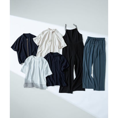 23区 S 【VERY・Oggi掲載】ストレッチジョーゼット シアーコンビ カットソー （ネイビー系）｜詳細画像