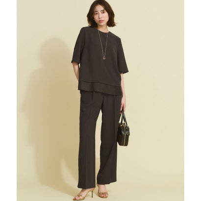 23区 S 【VERY・Oggi掲載】ストレッチジョーゼット シアーコンビ カットソー （ネイビー系）｜詳細画像