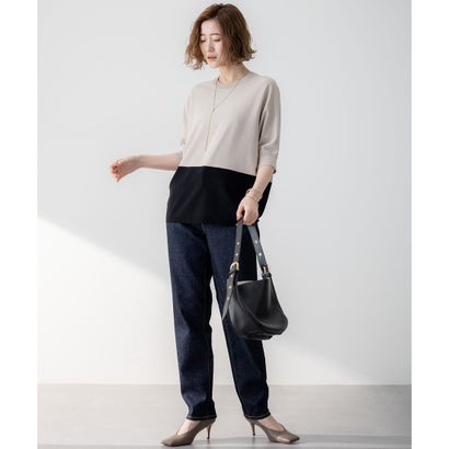 23区 S 【洗える】レーヨンポリエステルストレッチ ドルマン ニット （マスタード系）｜詳細画像