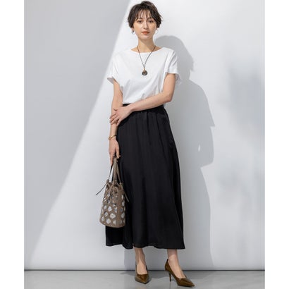 23区 S 【汗じみ防止/洗える】スムースデザイン フレンチスリーブ Tシャツ （ホワイト系）｜詳細画像