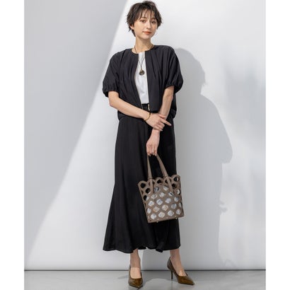 23区 S 【汗じみ防止/洗える】スムースデザイン フレンチスリーブ Tシャツ （グレー系）｜詳細画像