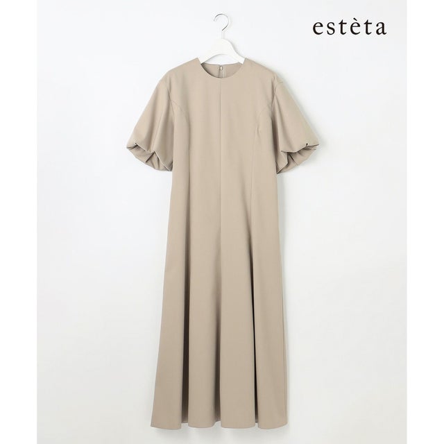 【エステータ】ライトダブルクロス ワンピース （グレージュ系）