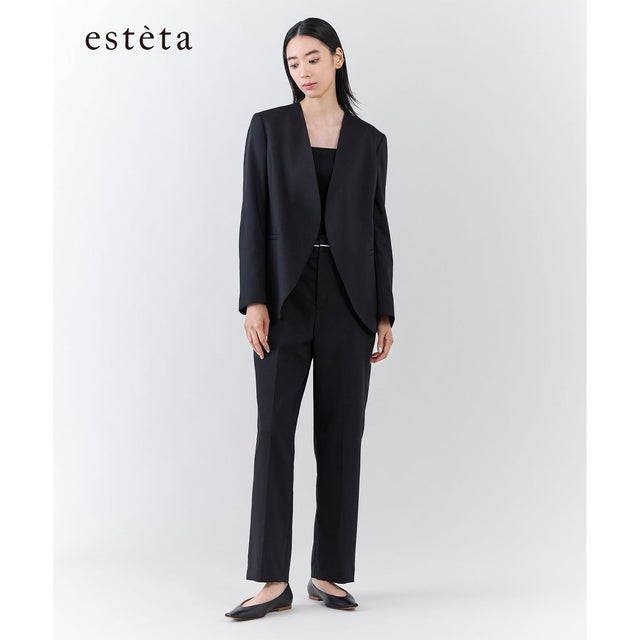 【エステータ】ライトダブルクロス パンツ （ブラック系）