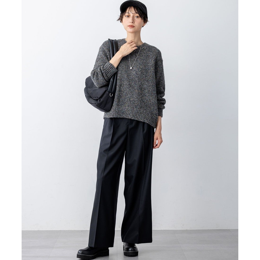 23区 S 【洗える】マーブルルレックスリリー バルキーニット （グレー