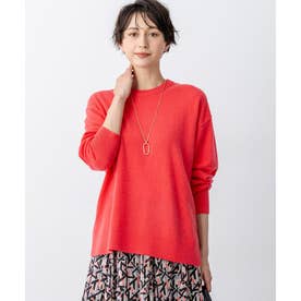 【見上愛さん着用/Oggi・STORY掲載】ピュアカシミヤ クルーネック ニット （オレンジ系）