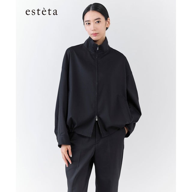 【エステータ】ライトダブルクロス ブルゾン （ブラック系）