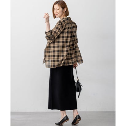【WEB&一部店舗限定】シアーコットン チェック シャツ （ベージュチェック）｜詳細画像
