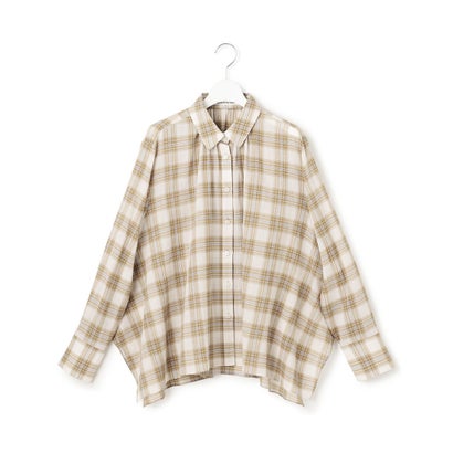 【WEB&一部店舗限定】シアーコットン チェック シャツ （ベージュチェック）｜詳細画像