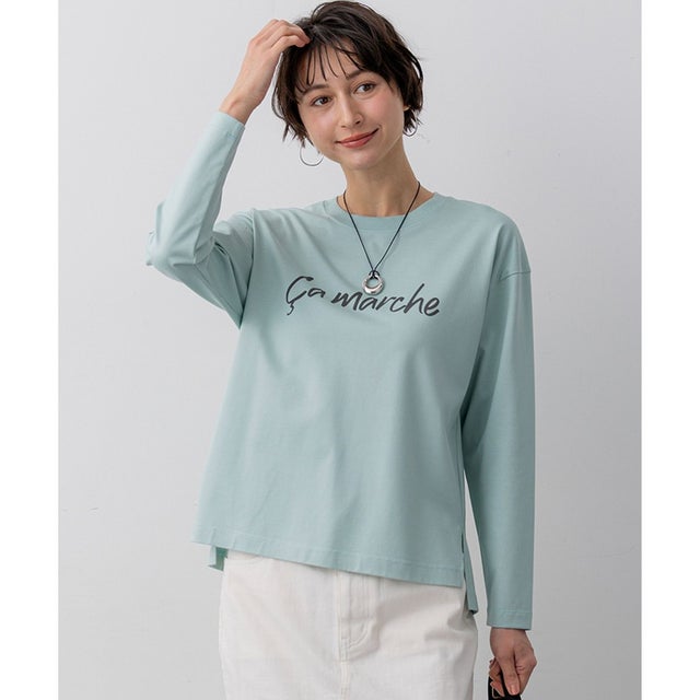 Ca marche ロゴ ロングTシャツ （ライトグリーン系）