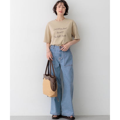 23区 S 【SLOW/一部店舗限定】ヴィンテージライク ロゴ Tシャツ （ベージュ系）｜詳細画像