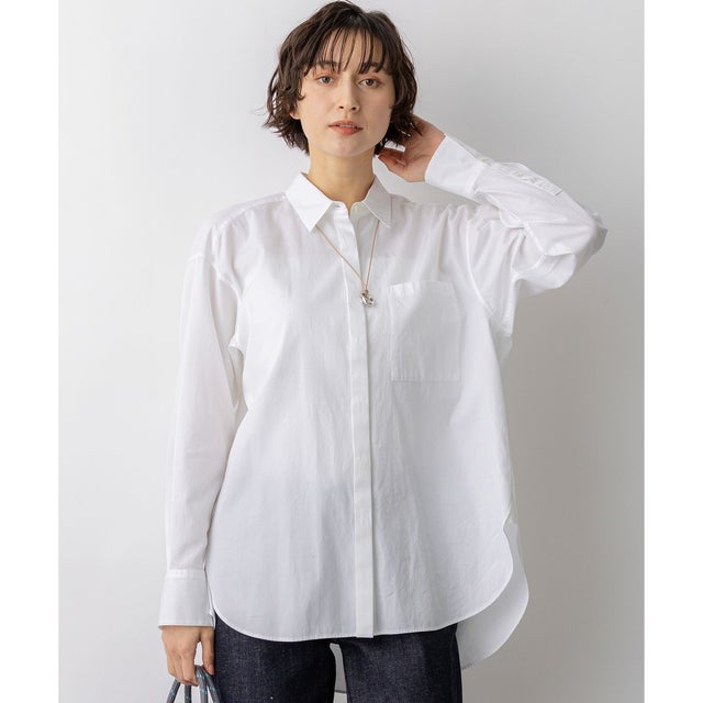 【Oggi掲載・見上愛さん着用】CANCLINI シャーティング ルーズフィットシャツ （ホワイト系）