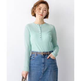 【見上愛さん着用】シアーリブ レイヤード ロンTEE （スモーキーグリーン系）