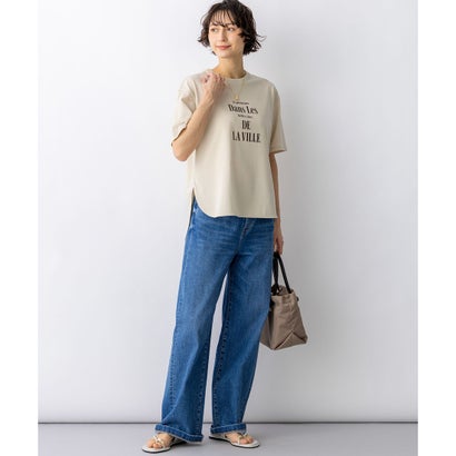シャツテール ロゴTEE （オフ×ブラック）｜詳細画像