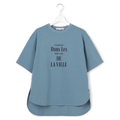 シャツテール ロゴTEE （スレート×サンド）｜詳細画像