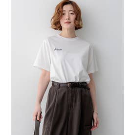 【Oggi掲載】バック刺繍 メッセージロゴ Tシャツ （ホワイト系）