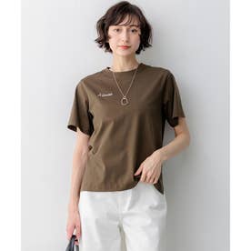 【Oggi掲載】バック刺繍 メッセージロゴ Tシャツ （ブラウン系）