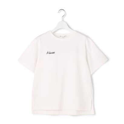【Oggi掲載】バック刺繍 メッセージロゴ Tシャツ （ベージュ系）｜詳細画像