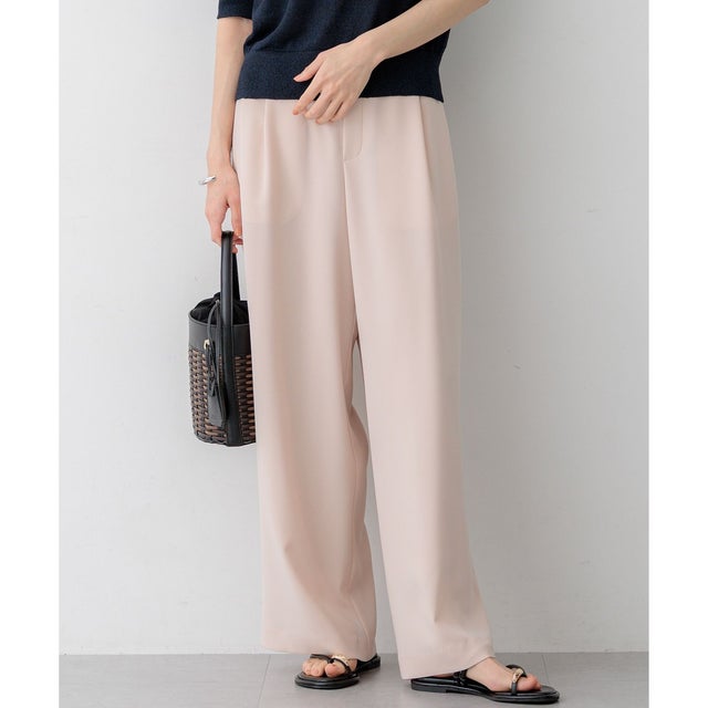 【WEB&一部店舗限定】ストレッチジョーゼット ワイドパンツ （ピンク系）