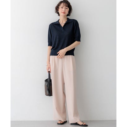 【WEB&一部店舗限定】ストレッチジョーゼット ワイドパンツ （ベージュ系）｜詳細画像