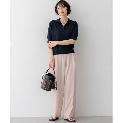 【WEB&一部店舗限定】ストレッチジョーゼット ワイドパンツ （ベージュ系）｜詳細画像