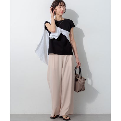 【WEB&一部店舗限定】ストレッチジョーゼット ワイドパンツ （ベージュ系）｜詳細画像