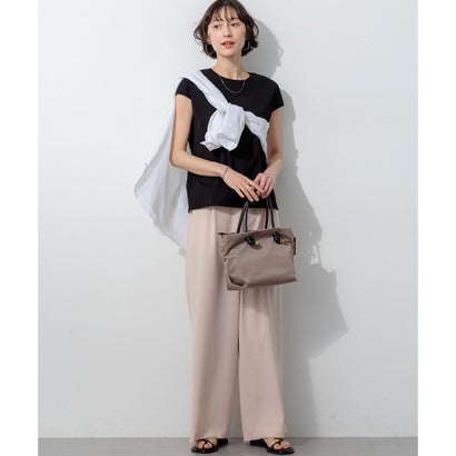 【WEB&一部店舗限定】ストレッチジョーゼット ワイドパンツ （ベージュ系）｜詳細画像