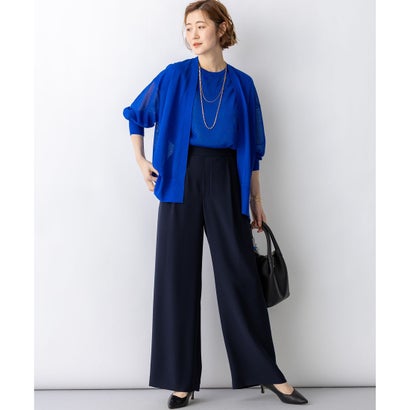 【WEB&一部店舗限定】ストレッチジョーゼット ワイドパンツ （ベージュ系）｜詳細画像